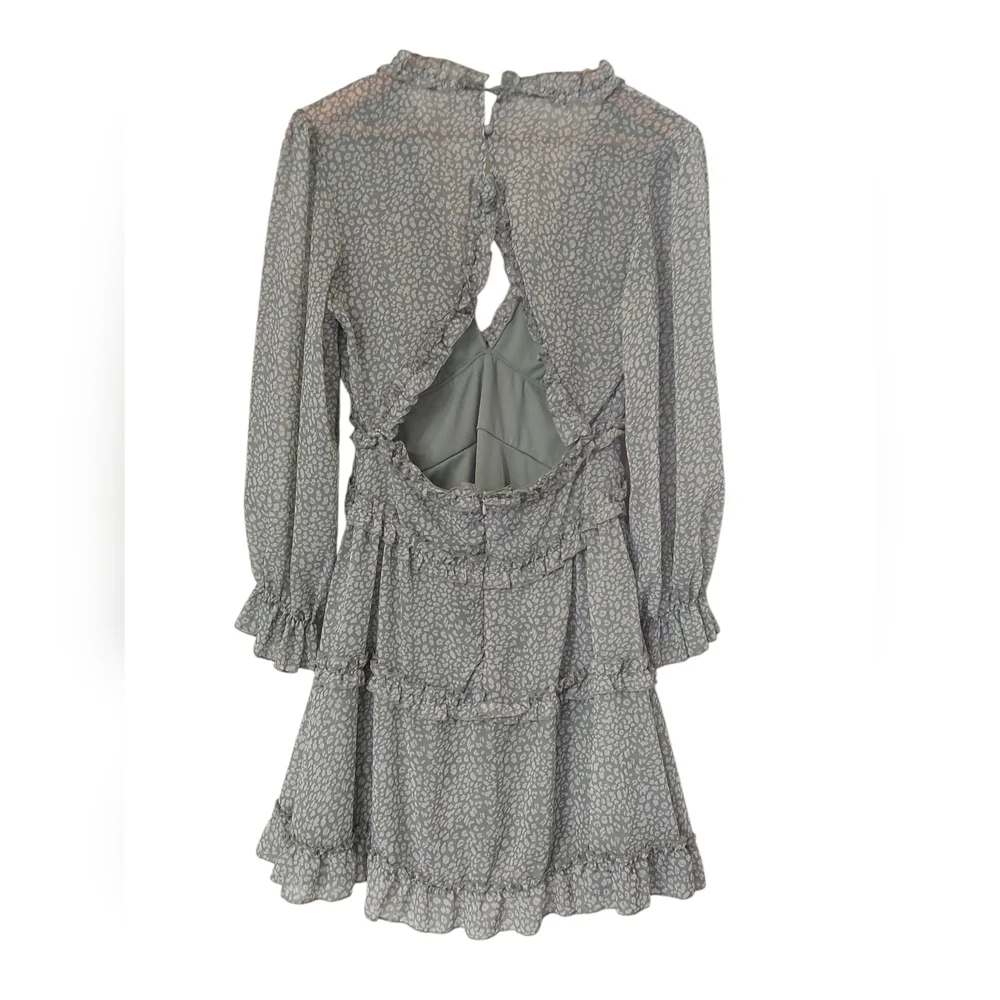 💚Green And White Print Dress - Picture 2 of 3